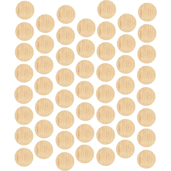 Fastcap Adhesive Cover Caps Unfinished Wood Maple 9/16" (1 Sheet 52 Caps)