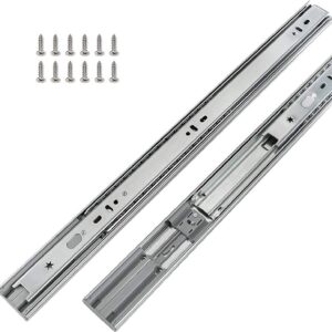 Soft Close Drawer Slides 20 Inch - 1 Pair - Homdiy Full Extension Drawer Slides Ball Bearing Sides for Cabinets, 100 LB Capacity