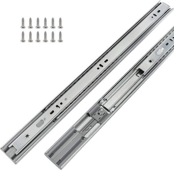 Soft Close Drawer Slides 20 Inch - 1 Pair - Homdiy Full Extension Drawer Slides Ball Bearing Sides for Cabinets, 100 LB Capacity