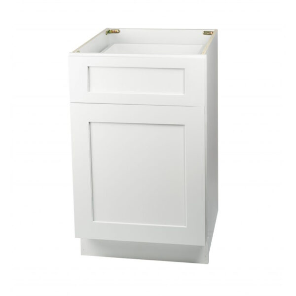 Shaker Base Cabinet Single Door Single Drawer Bases - Width 9 Inch to 24 Inch - white - Side View