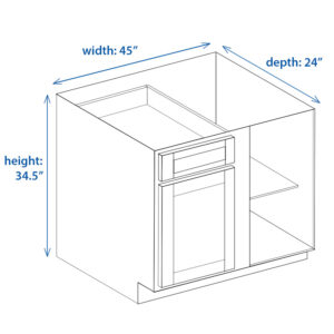 Shaker Base Blind Corner Cabinet - Left Door