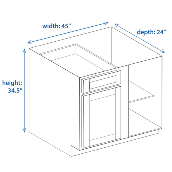 Shaker Base Blind Corner Cabinet - Left Door