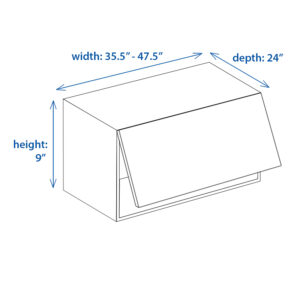 Shaker Built-in Refrigerator Cabinet 35.5"-47.5" Width x 24" Depth x 9" Height