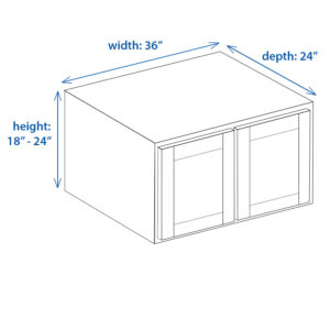 Shaker Wall Refrigerator Cabinet 36″ Width x 24″ Depth x 18″-24″ Height