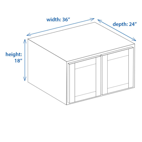 Shaker Wall Refrigerator Cabinet 36″ Width x 24″ Depth x 18″ Height